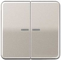 Лицевая панель Jung CD500 для 2-кл. выключателя с подсветкой платина картинка